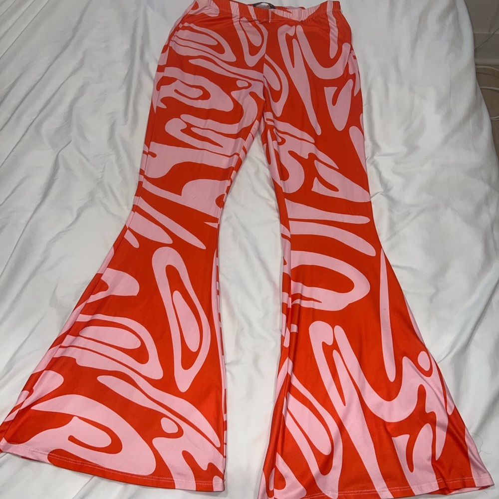 Women's Pink & Orange Printed Two-Piece Set - Picture 3 of 6